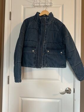 Lucky Brand Quilted Denim Puffer Jacket